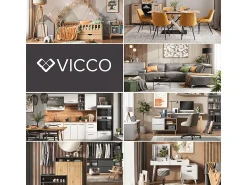 Discount Vicco Mesa de centro sonoma 60x60x50 twino Natural claro