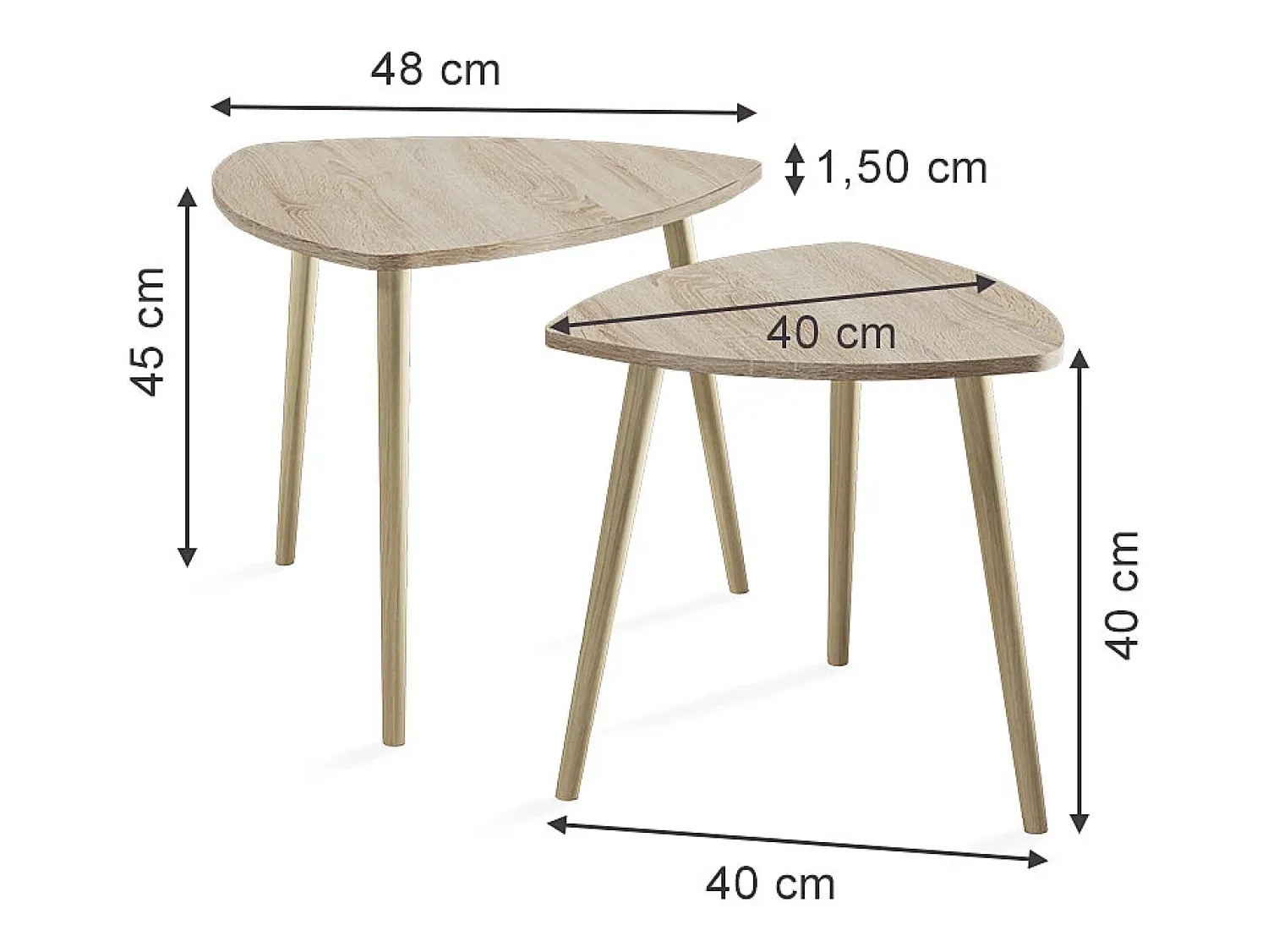 Mesa De Centro|Vicco Mesa de centro sonoma 48x48x45 twino Natural claro