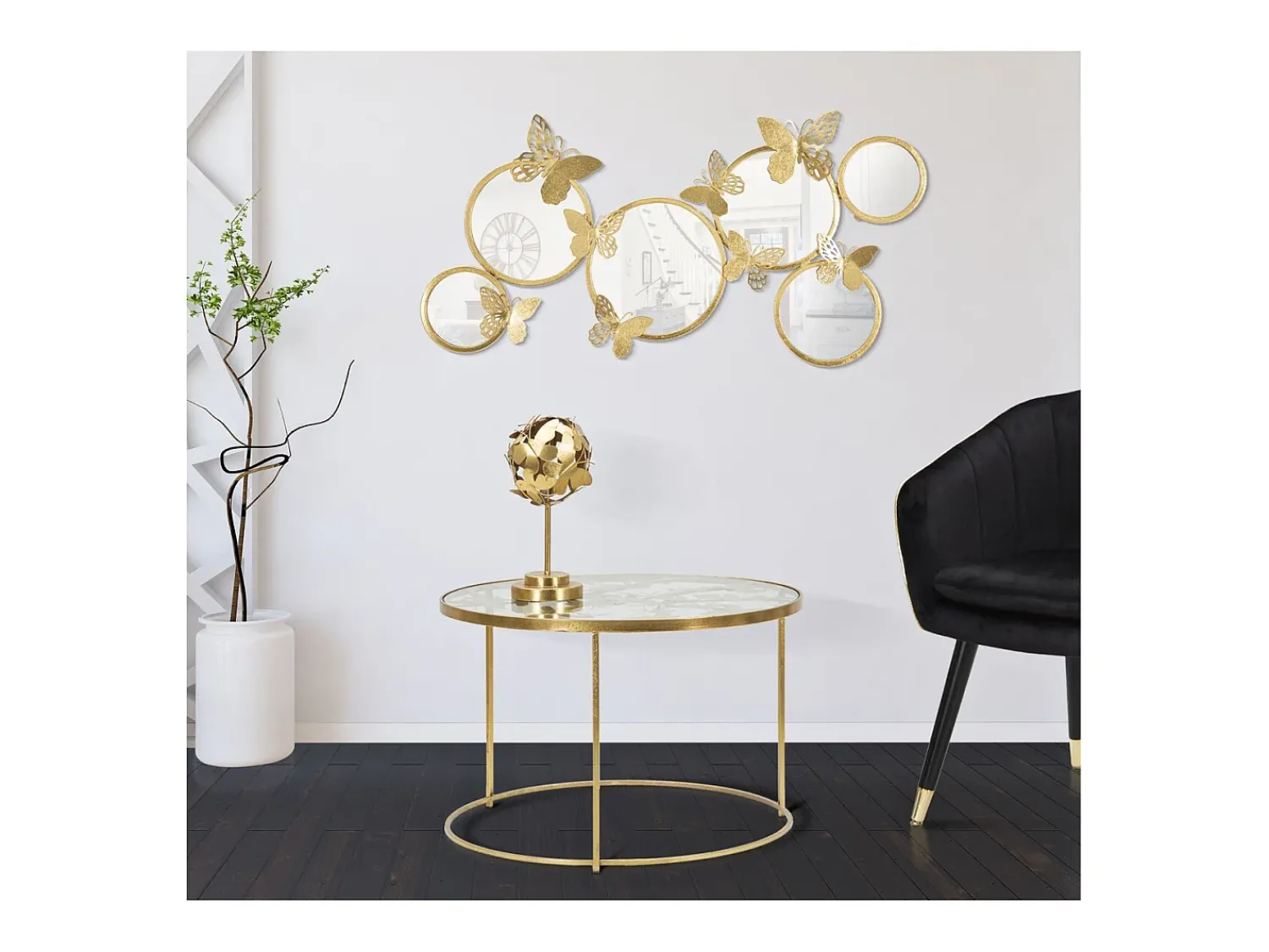 Mesa de Centro VKH559, Ouro, 60x60x40,5 cm, Kendra Home^ Mesa De Centro