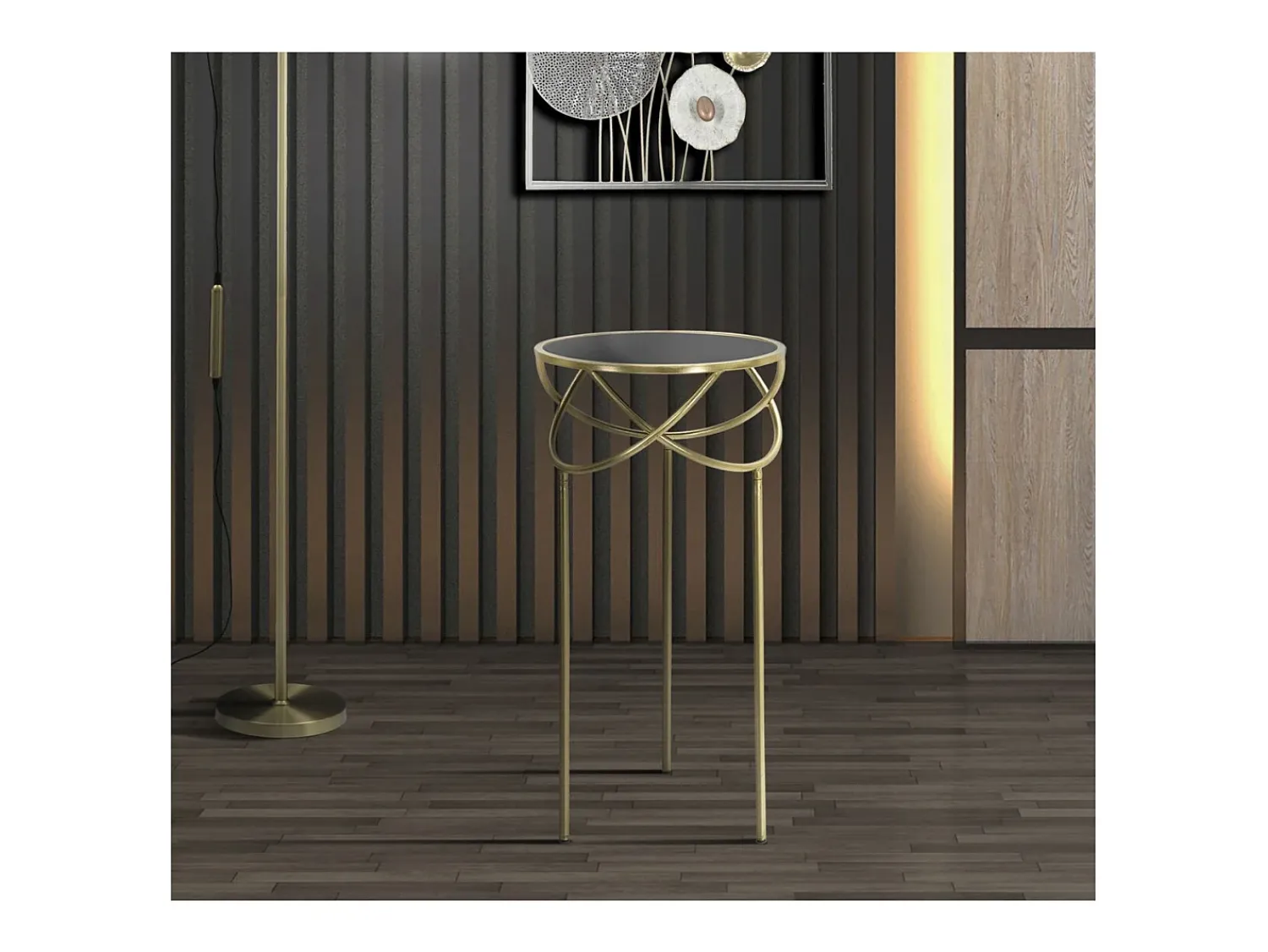 Clearance Mesa de Centro VKH593, Ouro, 40x40x80 cm, Kendra Home Preto