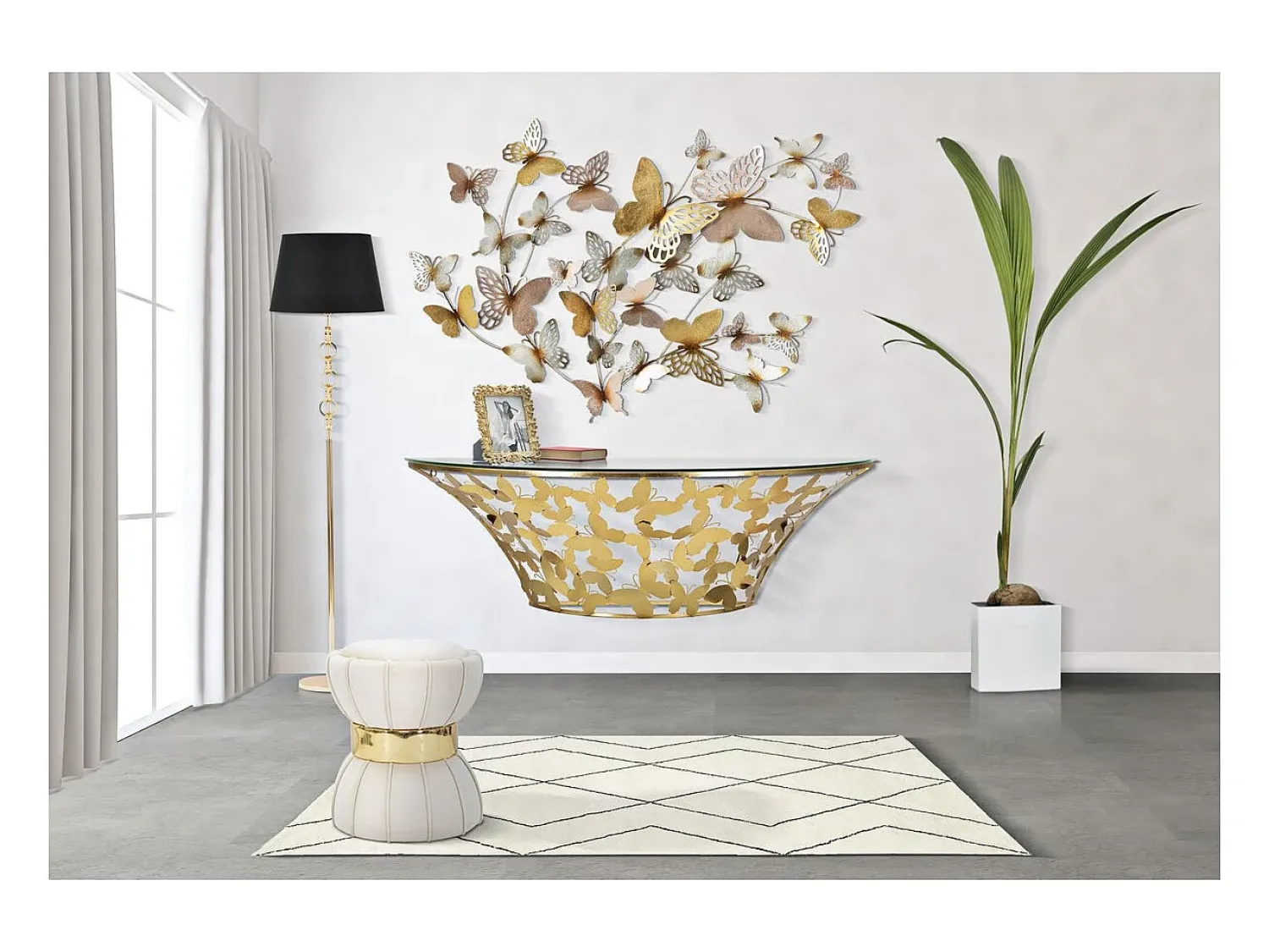 Mesa De Centro| Mesa de Centro VKH554, Ouro, 120x40,5x37,2 cm, Kendra Home Dourado