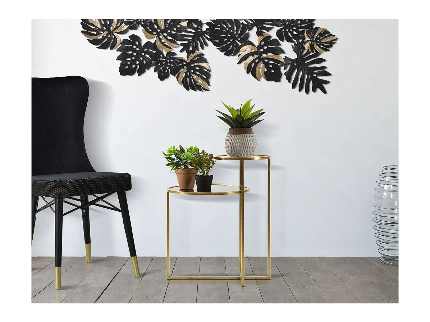 Mesa de Centro VKH570, Ouro, 50x40x60,5 cm, Kendra Home^ Mesa De Apoio