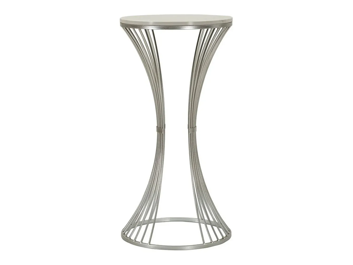 Mesa De Apoio* Mesa de Centro VKH582, Prata, 40x40x79 cm, Kendra Home Prateado