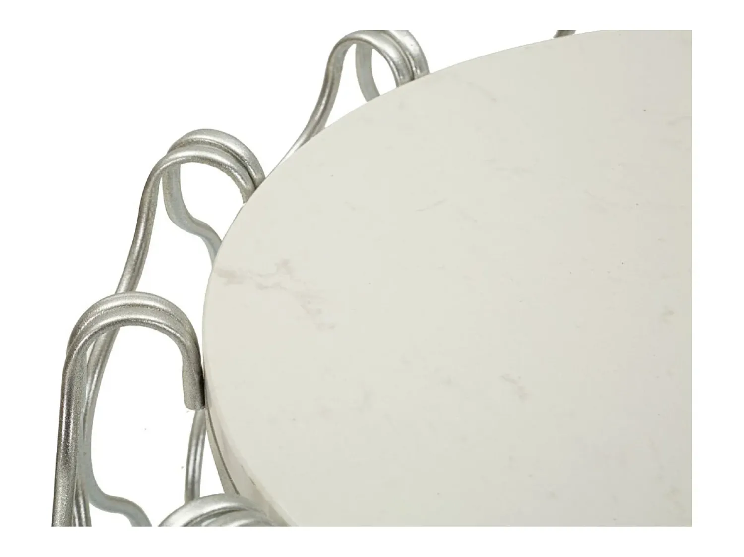 Mesa De Apoio* Mesa de Centro VKH530, Prata, 47,5x47,5x61,5 cm, Kendra Home Prateado