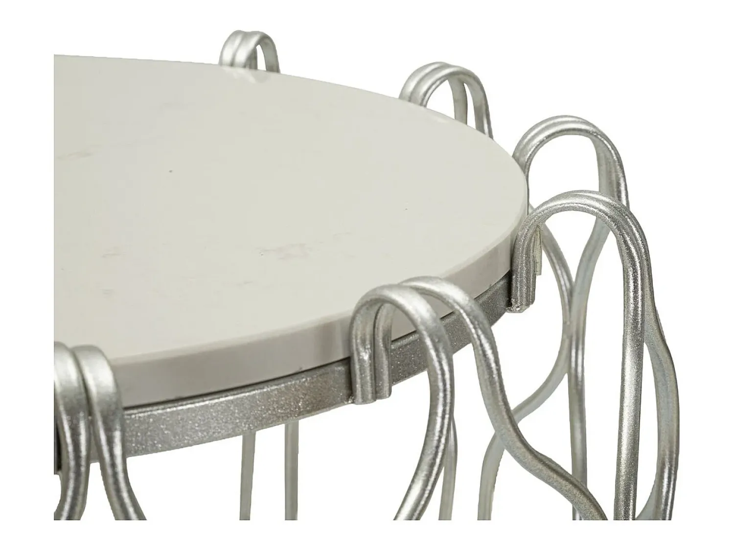 Mesa De Apoio* Mesa de Centro VKH530, Prata, 47,5x47,5x61,5 cm, Kendra Home Prateado