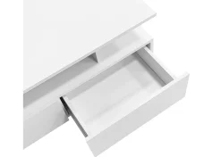 Clearance Hauss Spole Mesa de centro 90x55 cm com LED, gaveta e prateleira, superfície lacada a Branco