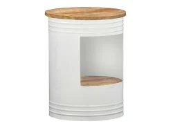 Online vidaxl Mesa de centro 43x55 cm madeira de mangueira maciça Natural claro