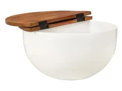 Discount Mesa de centro 50x27 cm madeira recuperada maciça PT238885 Branco