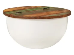vidaxl Mesa de centro 50x27 cm madeira recuperada maciça^ Mesa De Centro