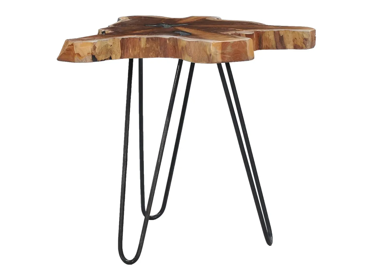 Mesa De Centro|vidaxl Mesa de centro 70x45 cm madeira de teca maciça e poliresina Multicor