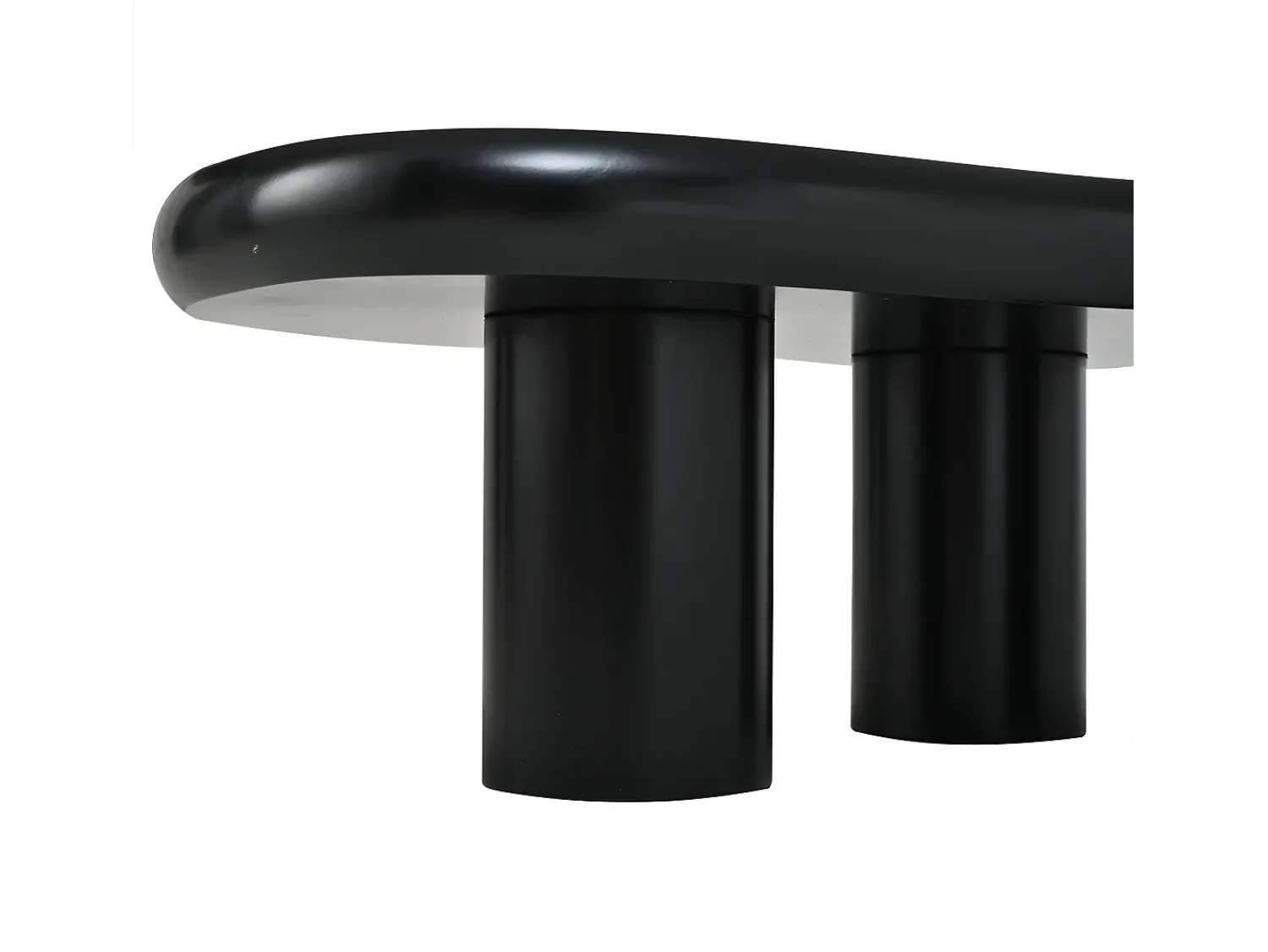 Discount ModernLuxe Mesa de centro 97x67x32 cm - Forma de nuvem - Acabamento laqueado - MDF - Preto