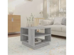 Mesa De Centro* Mesa de centro 55x55x43 cm aglomerado cor sonoma PT490404 Cinzento