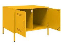 New vidaxl Mesa de centro 68x50x50,5 cm aço mostarda Amarelo