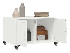 Sale vidaxl Mesa de centro 68x50x43,5 cm aço Branco