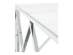 Mesa De Centro|vidaxl Mesa de centro 80x80x40 cm aço inoxidável e vidro Prateado