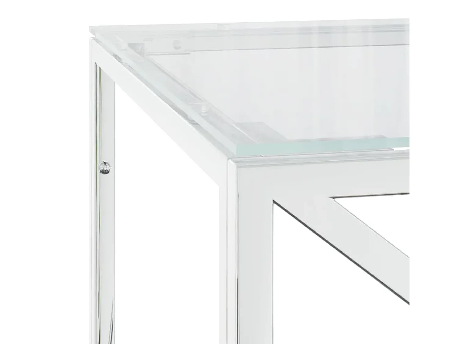 Mesa De Centro| Mesa de centro 110x45x45 cm aço inoxidável e vidro PT566234 Prateado