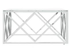 Mesa De Centro| Mesa de centro 80x80x40 cm aço inoxidável e vidro PT311558 Prateado