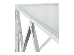 Mesa De Centro* Mesa de centro 80x80x40 cm aço inoxidável e vidro PT936026 Prateado