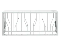 Clearance Mesa de centro 110x45x45 cm aço inoxidável e vidro PT454250 Prateado