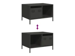 Mesa De Centro|vidaxl Mesa de centro 68,5x50x43,5 cm aço laminado a frio Preto