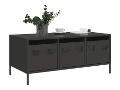 Mesa De Centro*vidaxl Mesa de centro 101,5x50x43,5 cm aço laminado a frio Preto