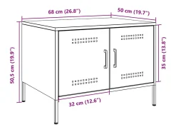 Outlet vidaxl Mesa de centro 68x50x50,5 cm aço Rosa