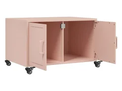 Outlet vidaxl Mesa de centro 68x50x43,5 cm aço Rosa