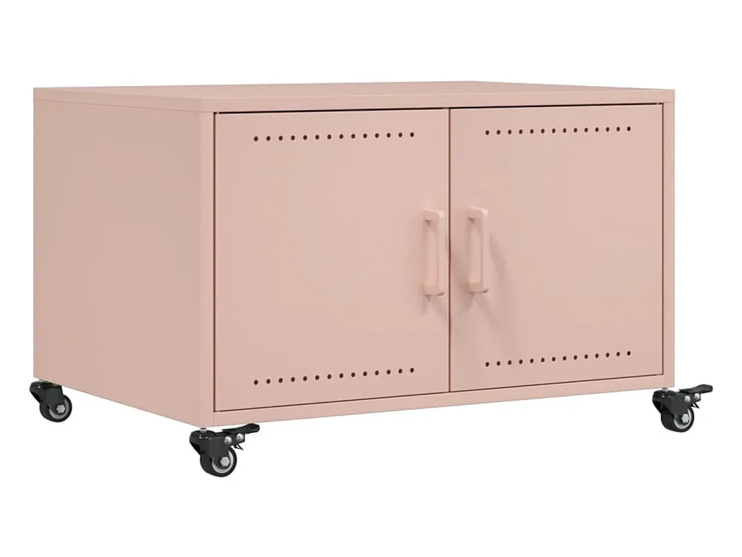 Outlet vidaxl Mesa de centro 68x50x43,5 cm aço Rosa