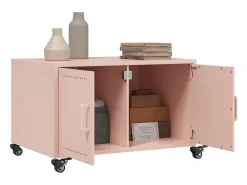 Outlet vidaxl Mesa de centro 68x50x43,5 cm aço Rosa