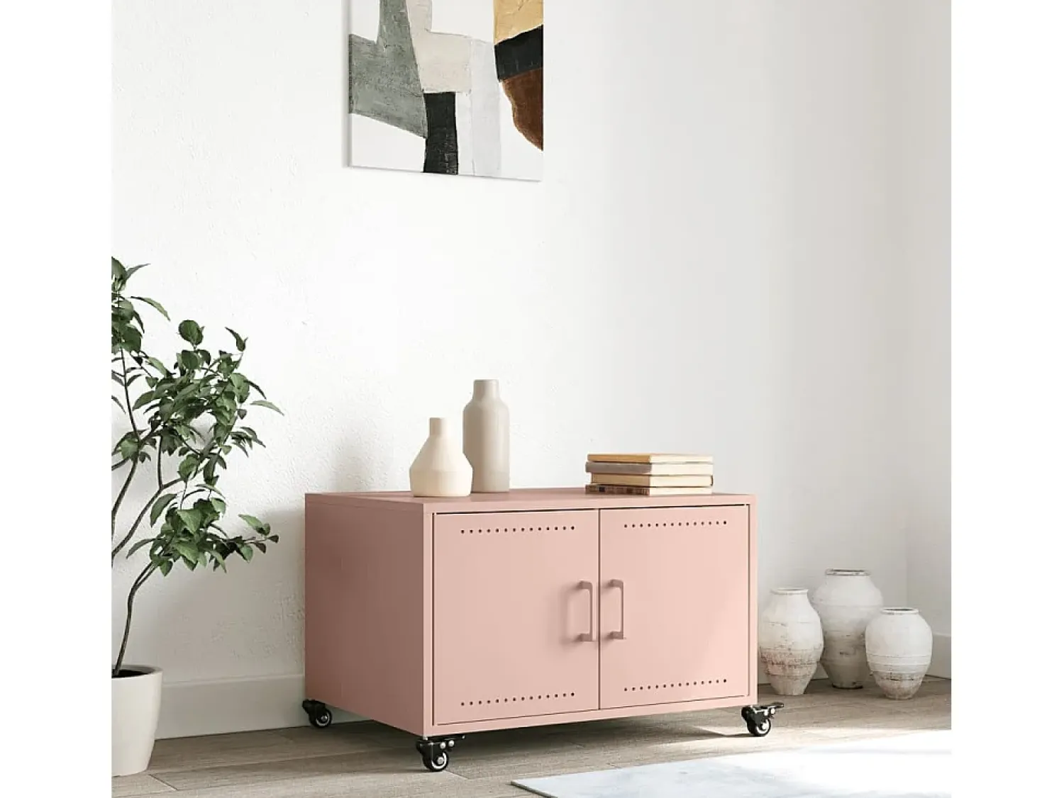 Mesa De Centro* Mesa de centro 68x50x43,5 cm aço PT252410 Rosa