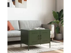 Mesa De Centro*vidaxl Mesa de centro 68x50x50,5 cm aço azeitona Verde