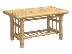 Mesa De Centro| Mesa de centro 70x45x36 cm bambu PT427290 Castanho