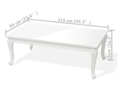 Mesa De Centro* Mesa de centro 115x65x42 cm brilhante PT950430 Branco