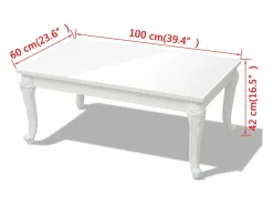 Mesa De Centro|vidaxl Mesa de centro, 100x60x42 cm, brilhante Branco