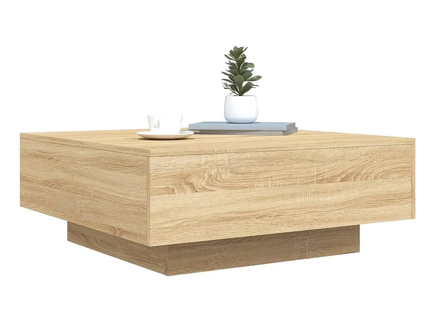 Outlet Mesa de centro 80x80x31 cm contraplacado carvalho sonoma PT467864 Castanho