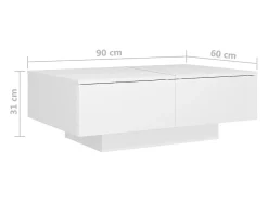 Mesa De Centro*vidaxl Mesa de centro 90x60x31 cm contraplacado Branco