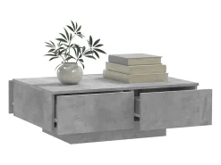 Mesa De Centro| Mesa de centro 90x60x31 cm contraplacado cimento PT628660 Cinzento