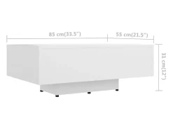 Mesa De Centro*vidaxl Mesa de centro 85x55x31 cm contraplacado Branco
