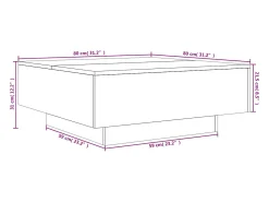 Mesa De Centro|vidaxl Mesa de centro 80x80x31 cm contraplacado Branco