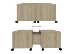 vidaxl Mesa de centro 75x75x38 cm contraplacado carvalho sonoma^ Mesa De Centro