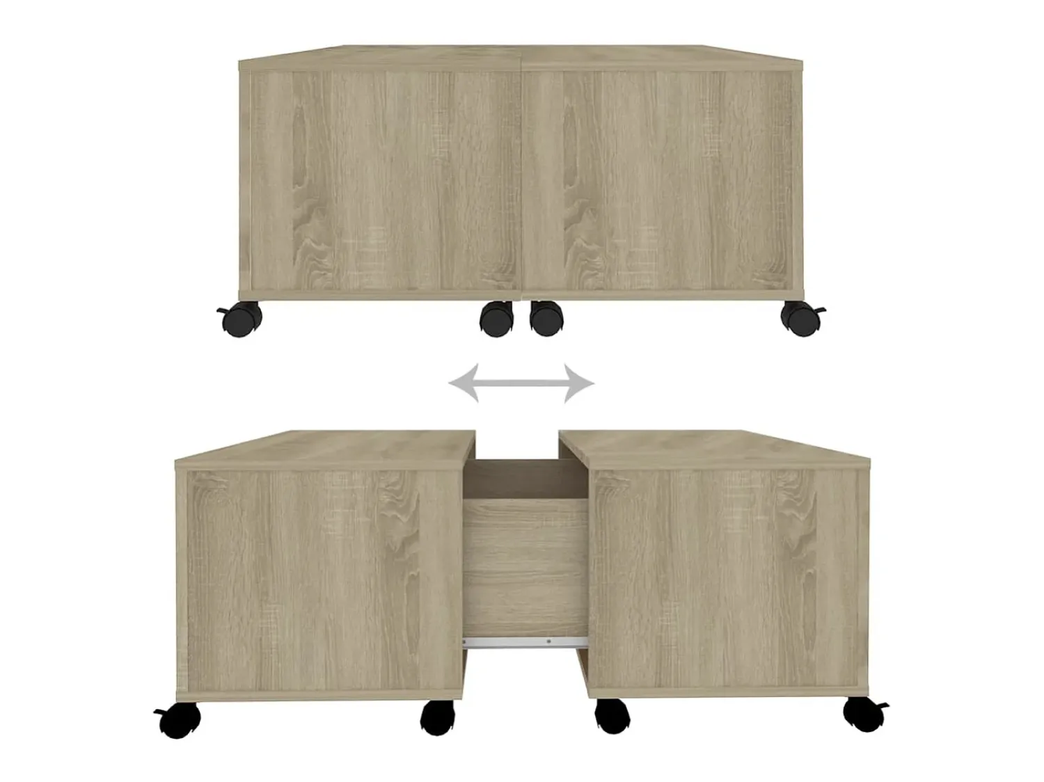 vidaxl Mesa de centro 75x75x38 cm contraplacado carvalho sonoma^ Mesa De Centro