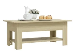 Mesa De Centro| Mesa de centro 102x55x42 cm contraplacado cor carvalho sonoma PT310543 Castanho