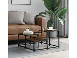 Clearance Mesa de centro 68x68x40 cm derivados madeira carvalho PT946620 Castanho