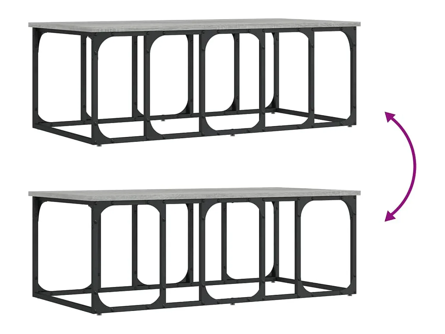 Clearance vidaxl Mesa de centro 100x50x35,5 cm derivados madeira sonoma Cinzento