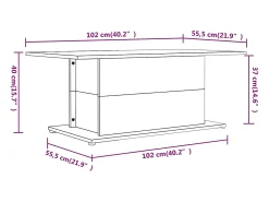 vidaxl Mesa de centro 102x55,5x40 cm derivados de madeira cinza sonoma Cinzento
