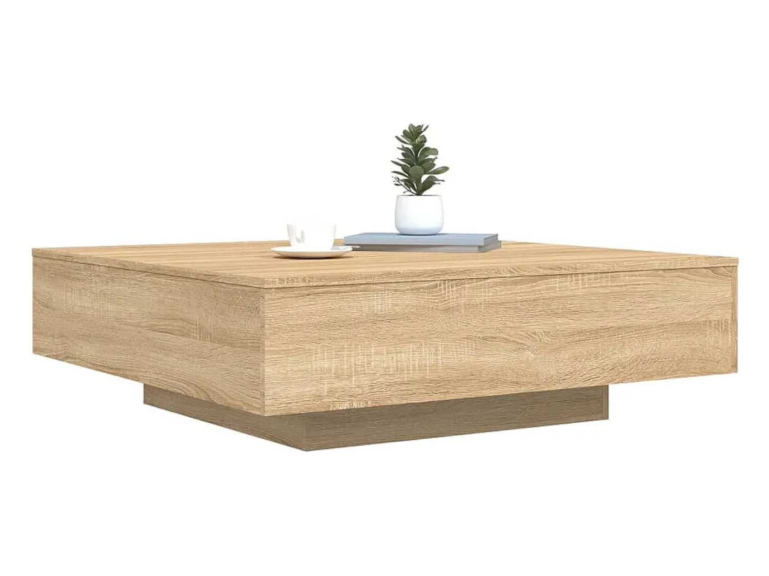 New vidaxl Mesa de centro 100x100x31 cm derivados madeira carvalho sonoma Natural claro