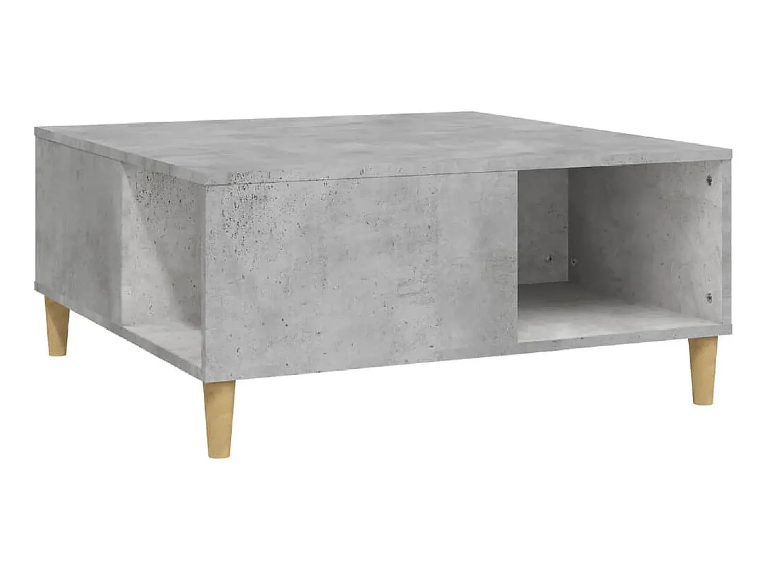 Mesa De Centro| Mesa de centro 80x80x36,5 cm derivados madeira cimento PT199606 Cinzento