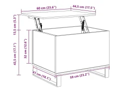 Mesa De Centro*vidaxl Mesa de centro 60x44,5x45 cm derivados de madeira Branco