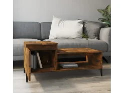 Mesa De Centro* Mesa de centro 100x50x45 cm derivados madeira carvalho fumado PT918355 Castanho