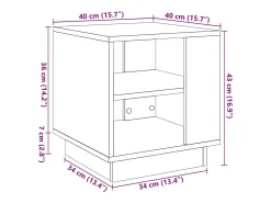 Mesa De Apoio|vidaxl Mesa de centro 40x40x43 cm derivados de madeira madeira velha Natural claro
